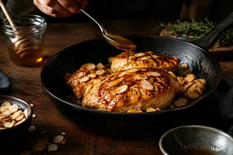 Poulet braten und glasieren