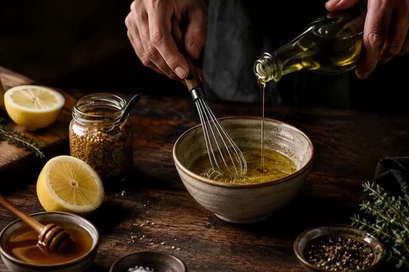 Vinaigrette anrühren und ziehen lassen