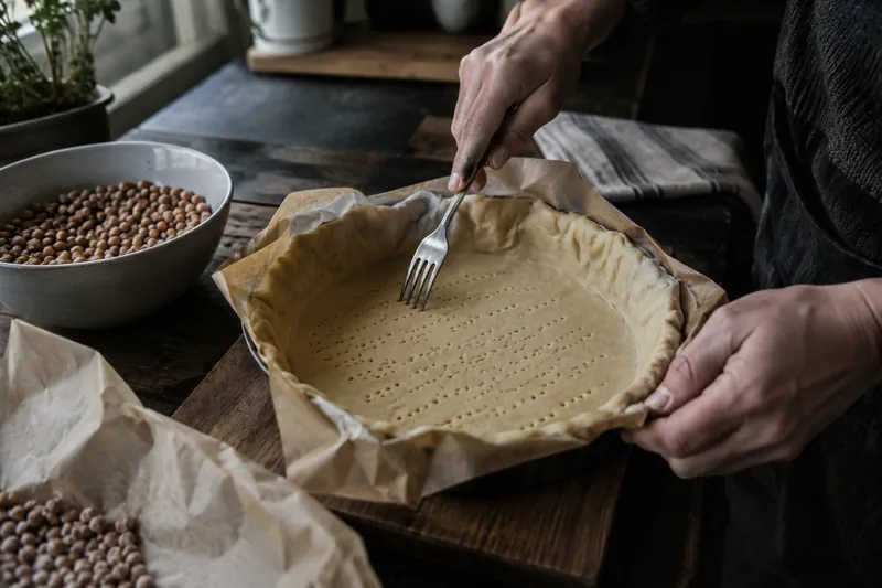 Teig blind backen