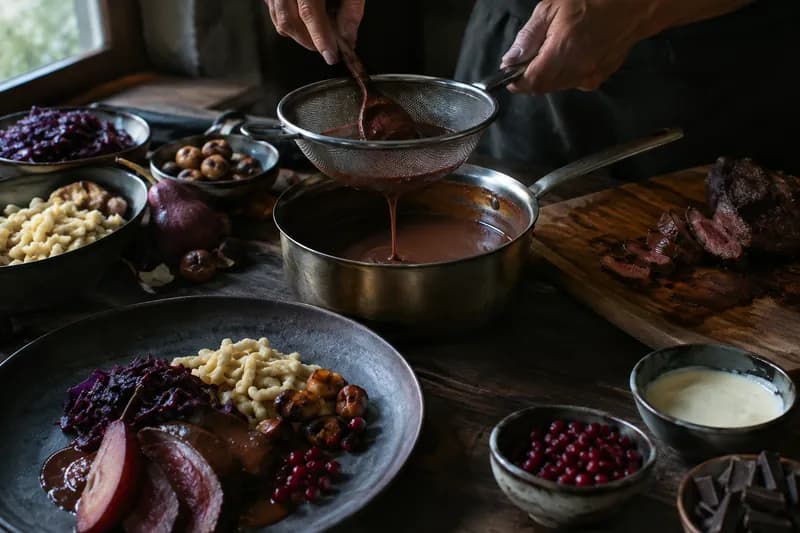 Sauce verfeinern und anrichten