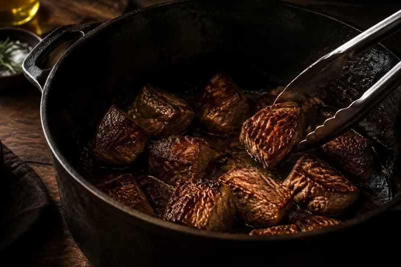 Fleisch anbraten