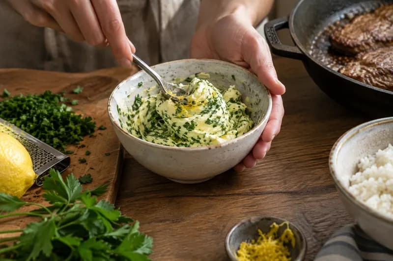 Kräuterbutter mischen
