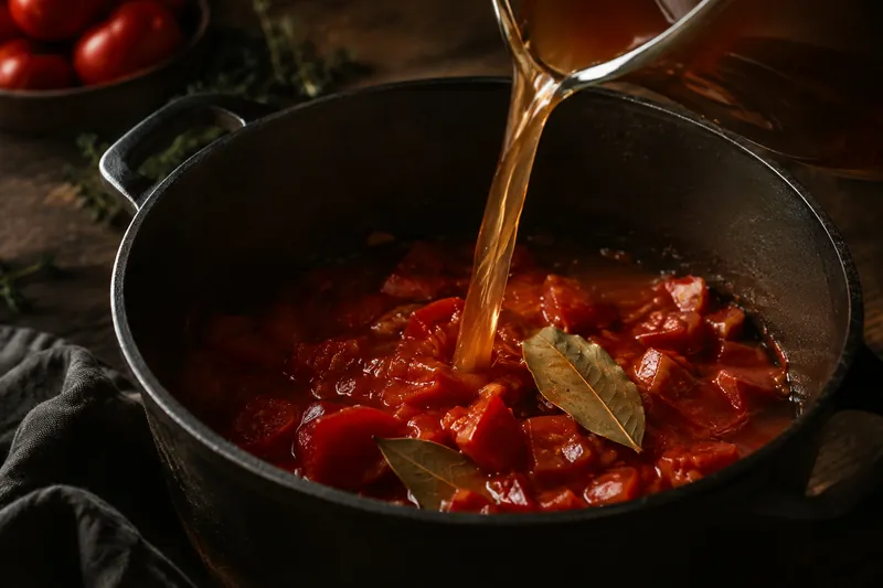 Mit Tomaten ablöschen
