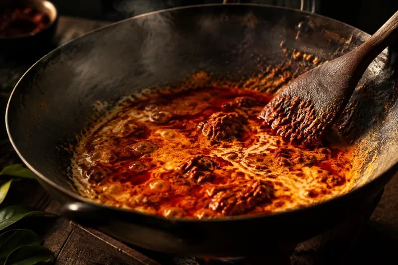 Rote Currypaste anrösten