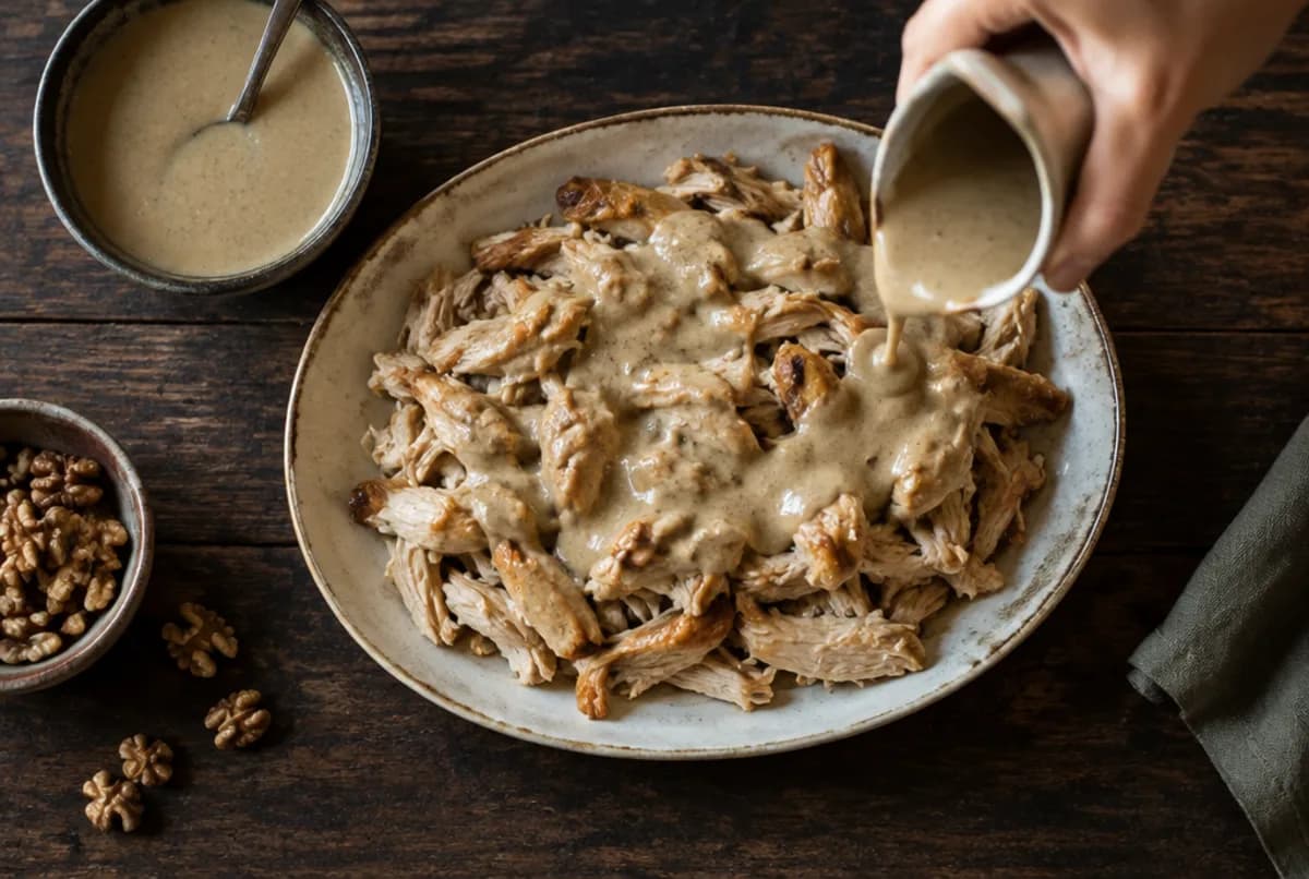 Fleisch unter die Sauce legen