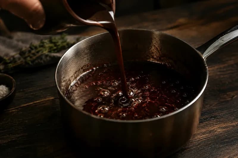 Mit Demi-Glace köcheln