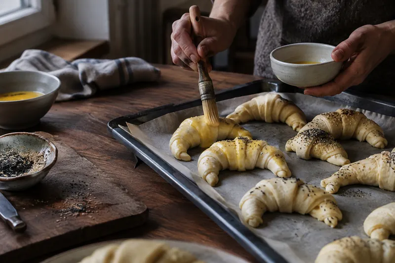 Bestreichen und backen