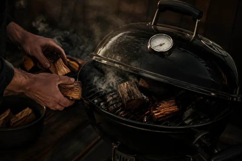 Smoker oder Grill auf 110 bis 120 °C einregeln