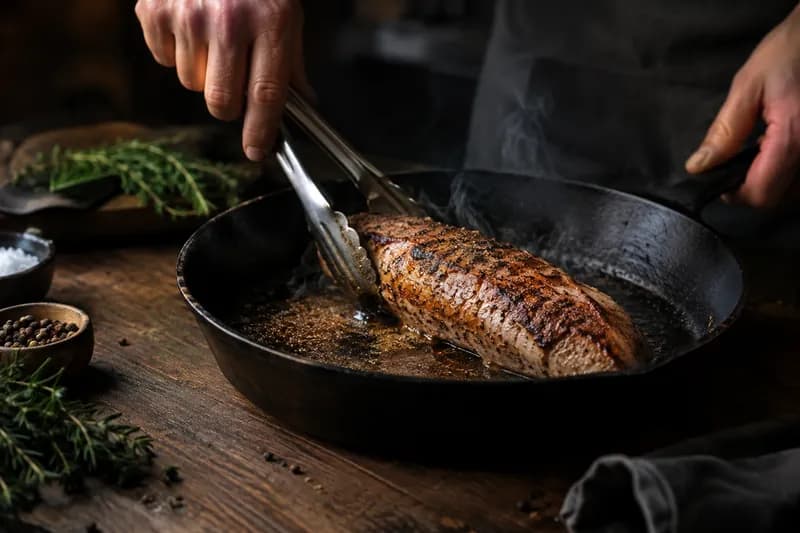Filet würzen und anbraten
