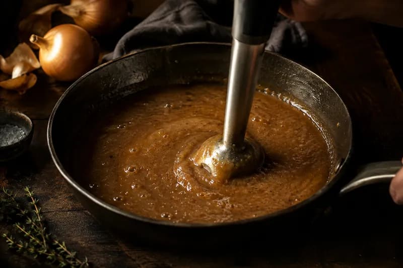 Zwiebelsauce fertigstellen