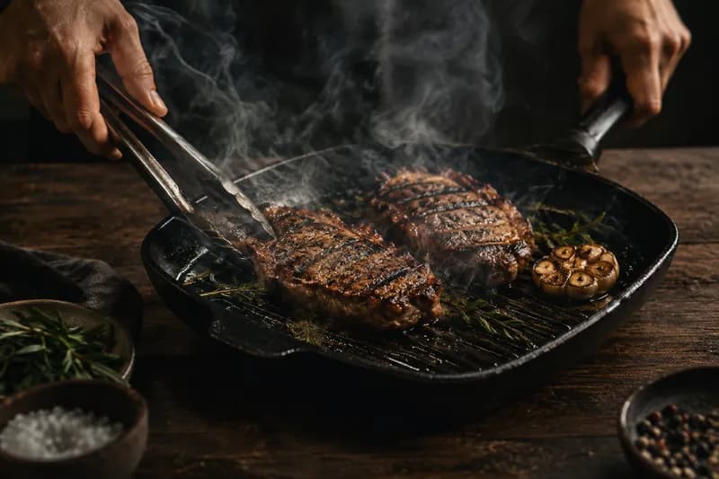 Grillpfanne stark erhitzen