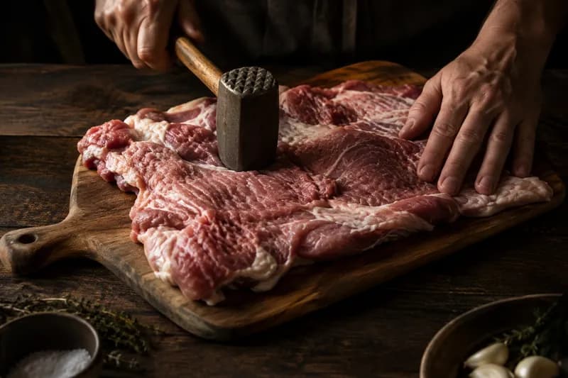 Fleisch plattieren