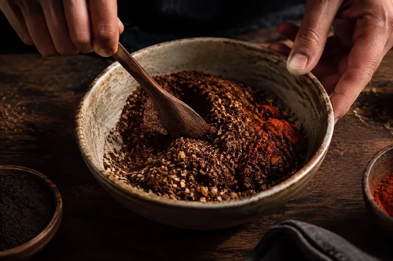 Coffee-Rub mischen