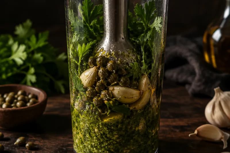 Peterli-Pesto pürieren