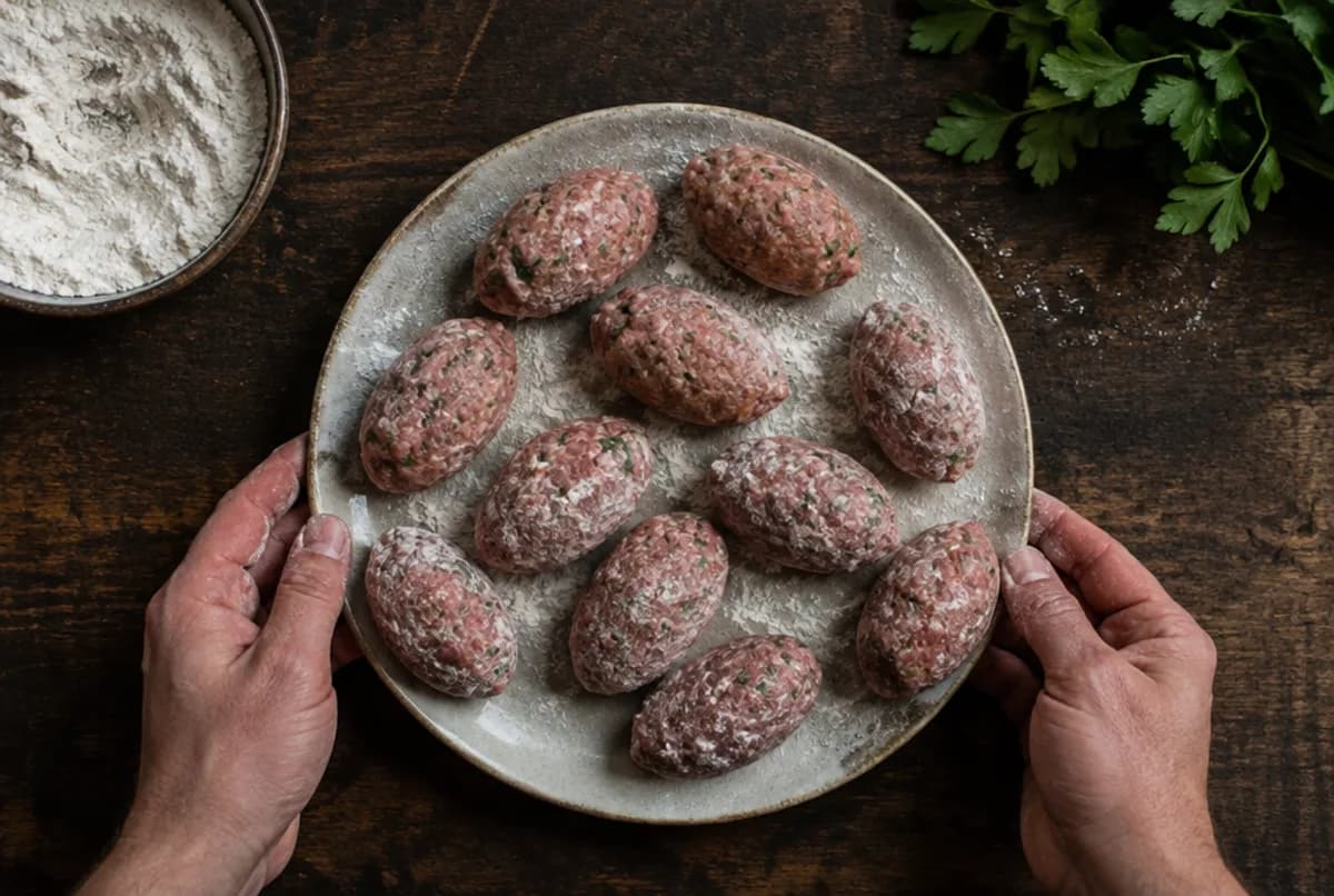 Bällchen formen und ruhen lassen