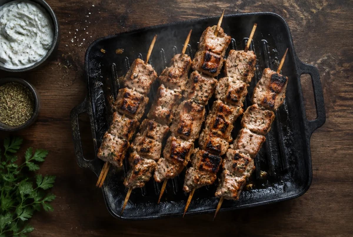 Souvlaki grillieren