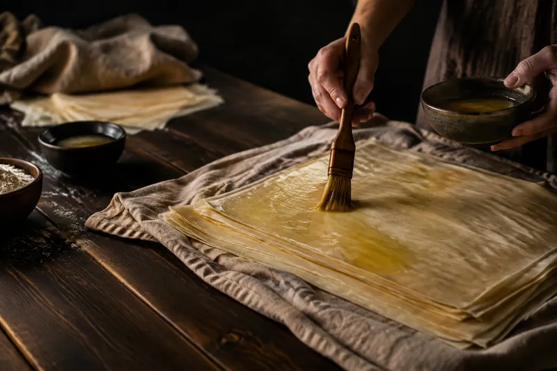 Strudelblätter buttern