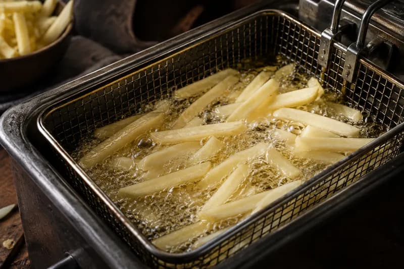 Pommes bei 160 °C vorfrittieren