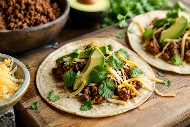 Tacos füllen und servieren