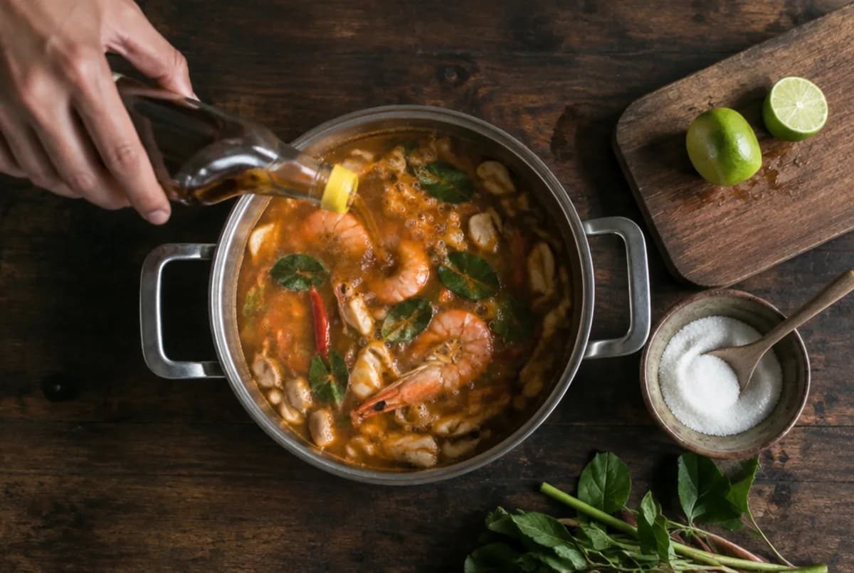 Mit Fischsauce würzen