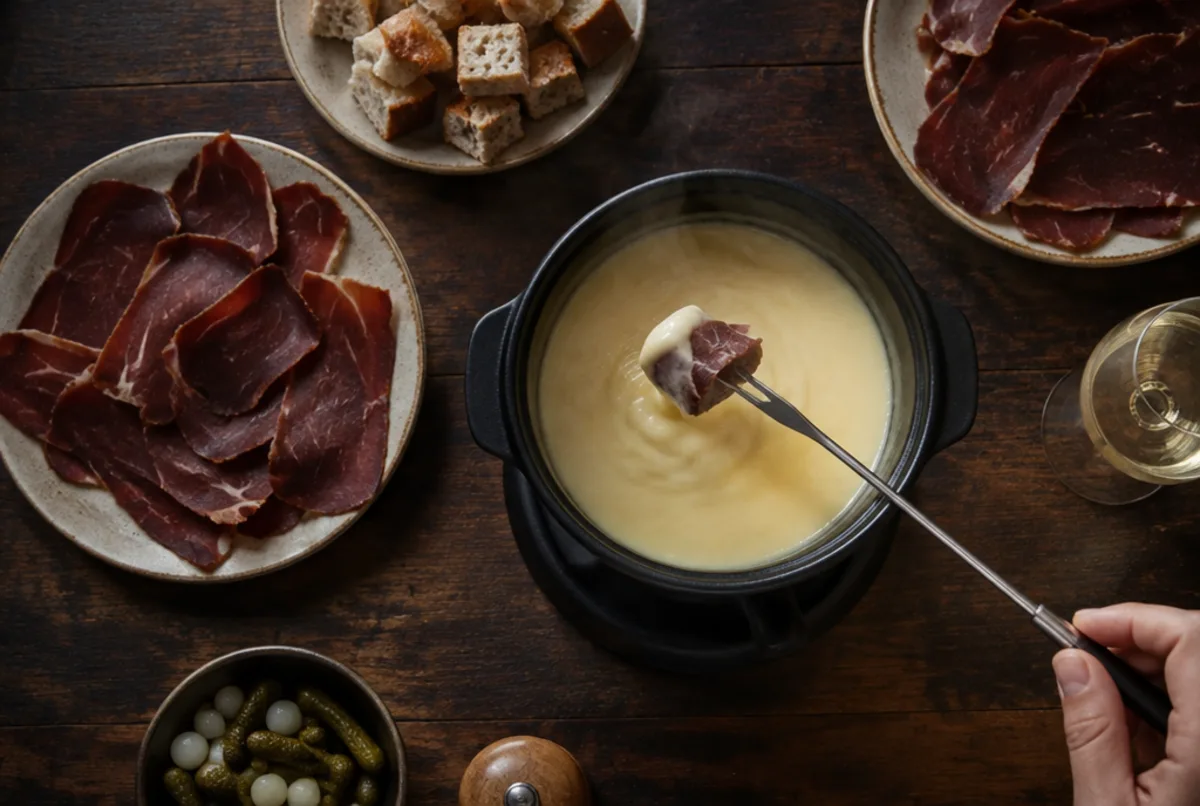 Trockenfleisch servieren