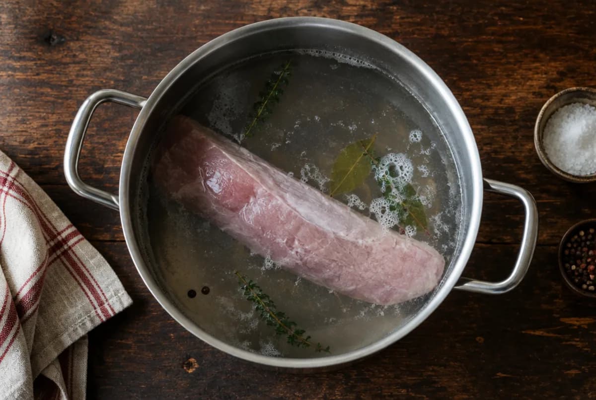 Fleisch pochieren