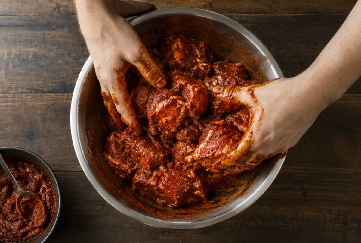 Schweinefleisch marinieren