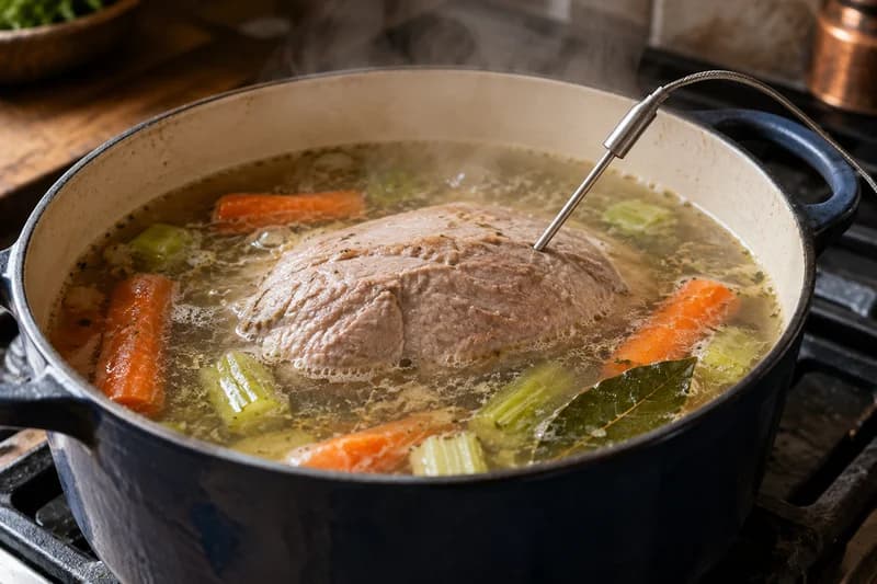 Kalbfleisch pochieren