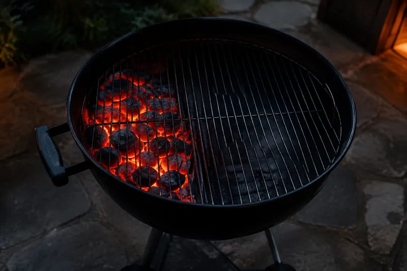 Grill mit zwei Zonen aufheizen