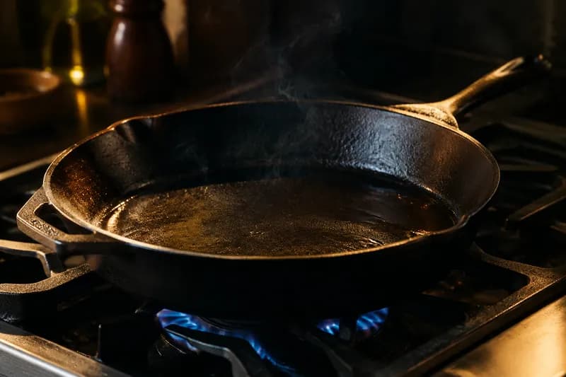 Pfanne oder Grill sehr heiss machen