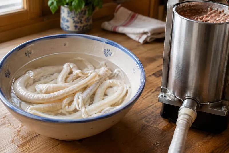 Därme und Wurstpresse vorbereiten