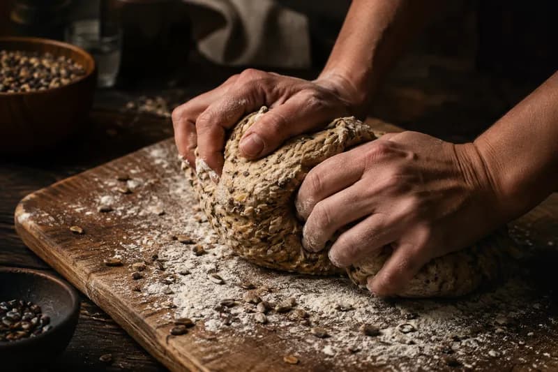 Crackerteig kneten