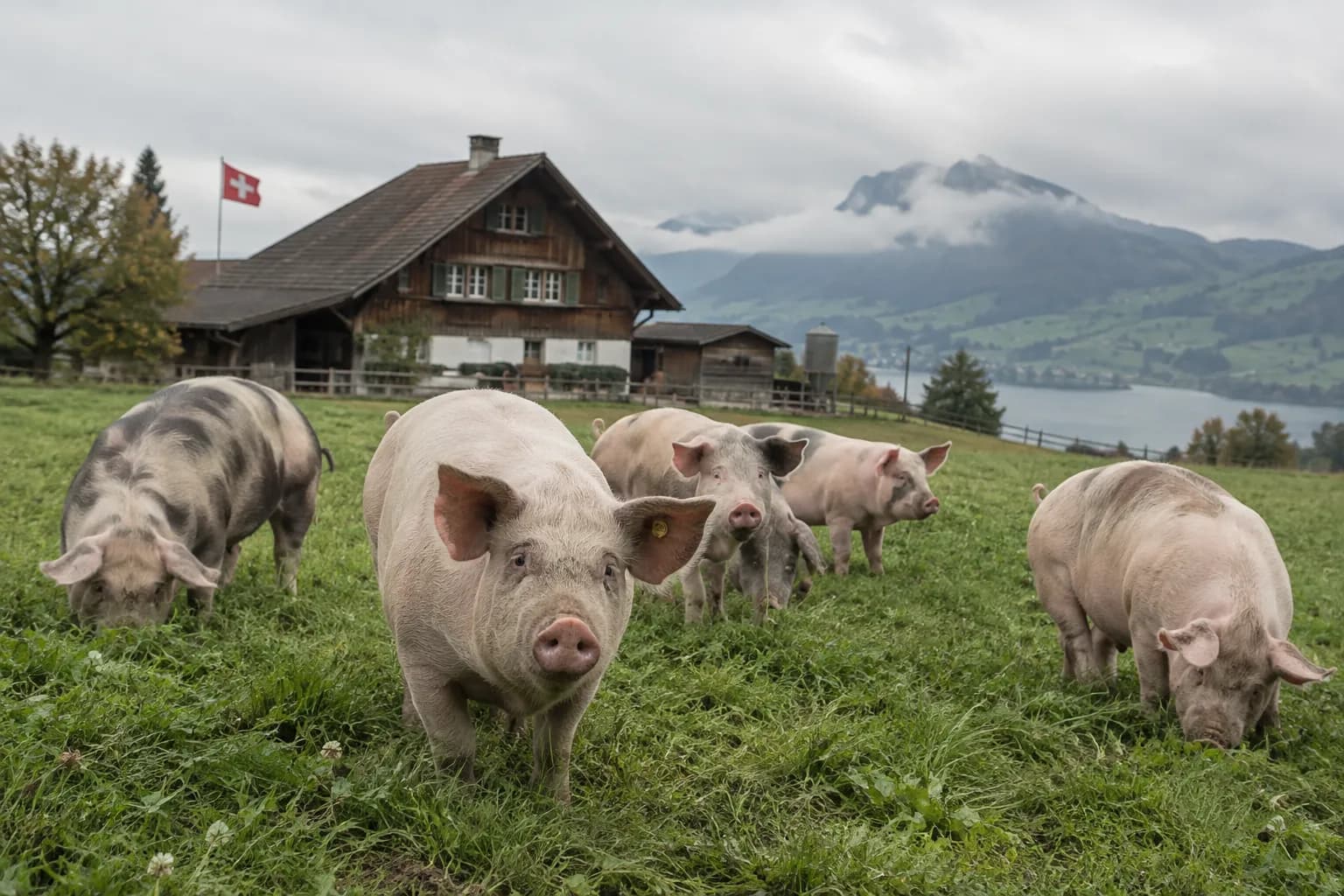 Schweine auf der Weide